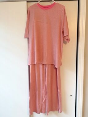 Things Between Alana Matching Stripe Set in Bubblegum pink